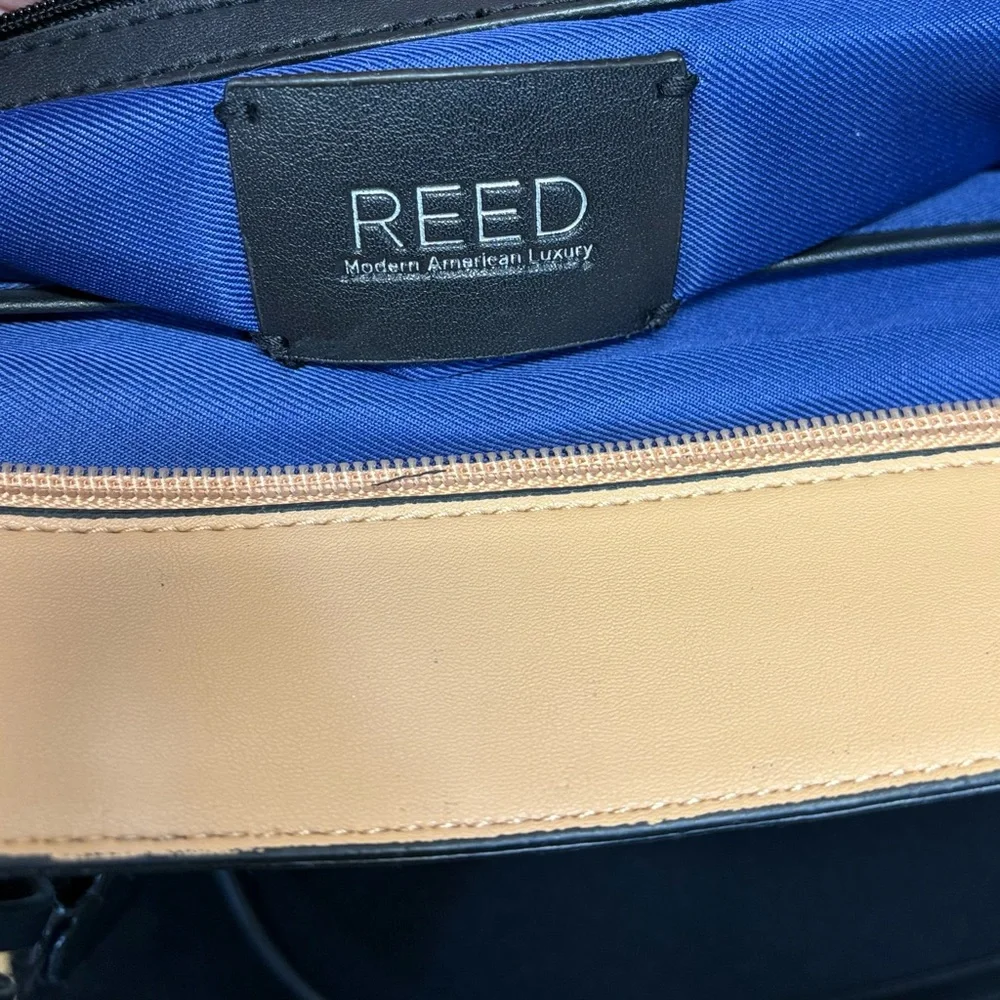 REED by Reed Krakoff for Kohl’s Women's Color Block Satchel Black, Tan, Cream